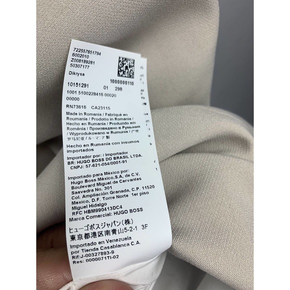 NWT Hugo Boss Dikrysa Color Block White Black & Tan Sheath Dress Size 4, NEW! - Picture 11 of 11